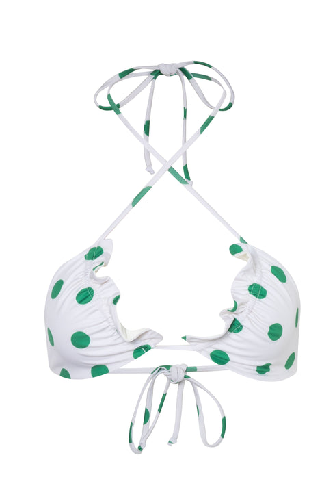 Casa de Nada Top / Green Polka - Ivory
